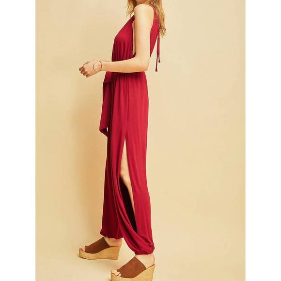NEW ENTRO day to night jumpsuit in cranberry - Picture 2 of 6